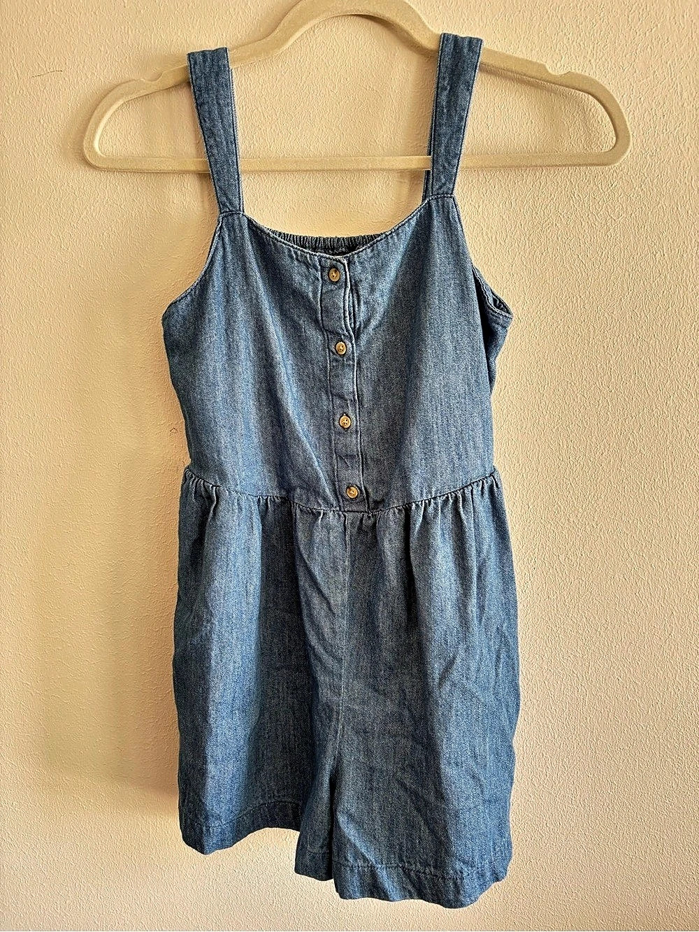 Old Navy Girls Sleeveless Button-Front Denim Romper XL (14-16)